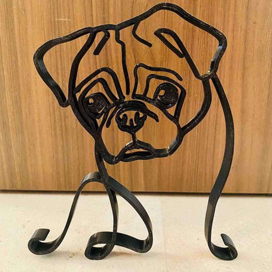 Dog Metal Sculpture – Personality Animal Ornament for Home & Office Decor