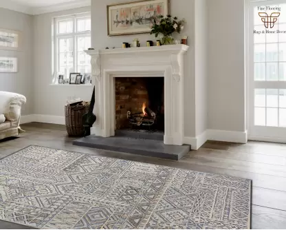 Beige Wool Area Rug – Soft & Luxurious 5x8 ft Rectangle Carpet for Home